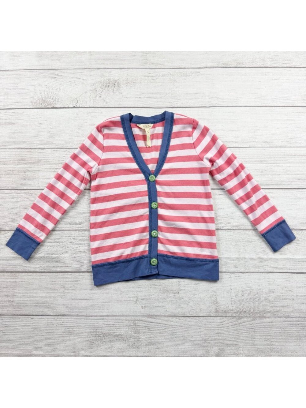 Matilda Jane Girls Cardigan Pink White Striped Buttons 6